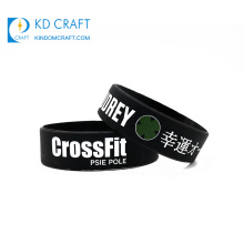 Custom logo printed 20mm 24mm 3/4" inspirational believe rubber silicon personalized motivational silicone bracelets wristband